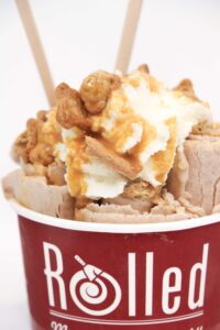 Rolled Mountain Creamery - Ice Cream with Teddy Grahams on top